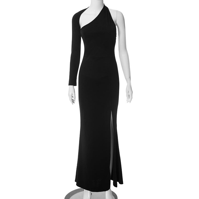 Women's Fashion Slim Dress With Shoulder Slit Dress